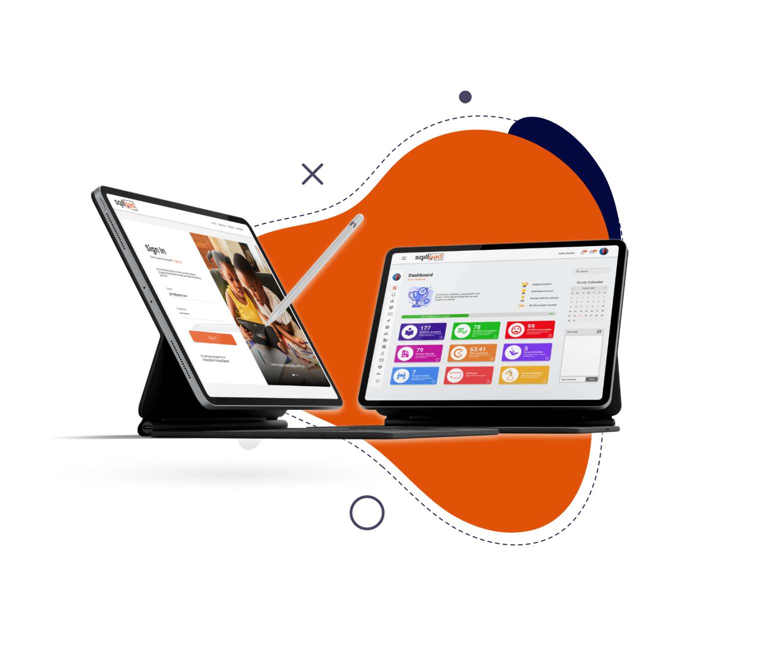 Sqillpad Premium learning platform on tablet
