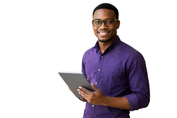 Entrepreneur using SqillMate Conventional on a tablet